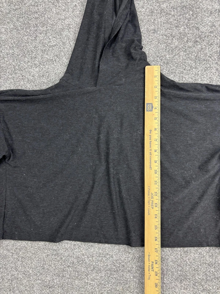 Camisa Beyond Yoga Mujer Pequeña Negra Ligera Con Capucha Recortada Espalda Abierta Top Foto 2 de 4