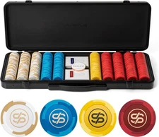 SLOWPLAY Godel 14g Clay Poker Chips Set for Texas Hold’em, 500 Blank 