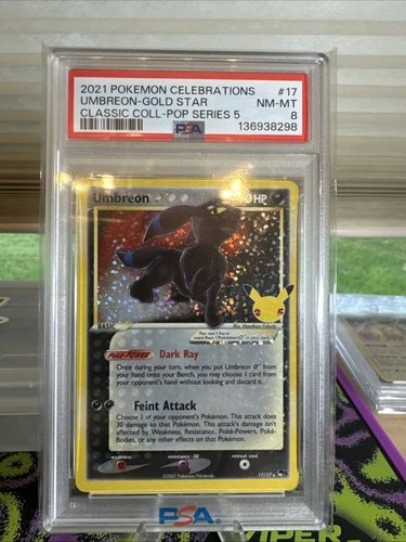 Umbreon Star 17/17 Celebrations: Classic Collection Holo PSA 8