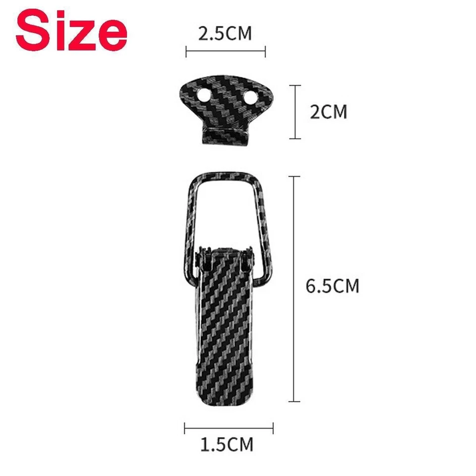 4x Fibra de Carbono Auto Coche Liberación Rápida Parachoques Escotilla Hebilla Sujetadores Ganchos de Bloqueo Foto 3 de 4