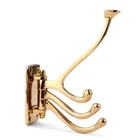 4-fold coat hook swivel solid brass gold maritime coat hooks