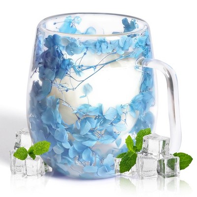 Trockenblumen doppelwandiges Glas 12,3 Unzen Thermo Kaffee Tee Becher einzigartiges Geschenk