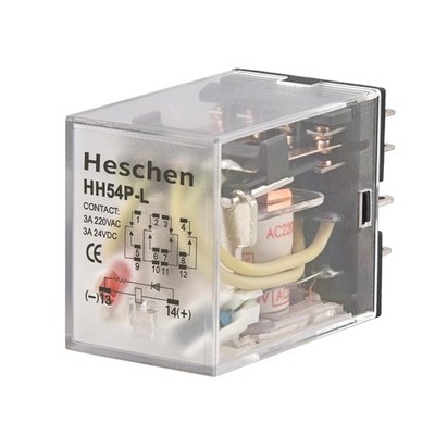 Allzweck-Relais 4PDT 220V AC/24V DC, 3A, 14 Klemmen, LED Kontrollleuchte,