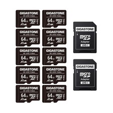 GIGASTONE 64GB Micro SD Card 10-Pack, A1 V30 4K Video Recording, Surveillance...