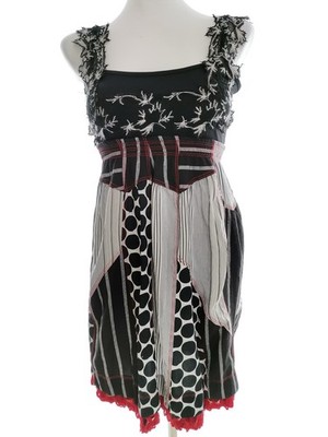 SAVE THE QUEEN Damen Minikleid Gr. S Schwarz Baumwolle 100% Ärmellos