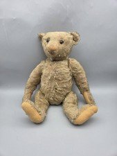 Antique White Steiff Mohair Bear Shoe Button Eyes Disc Jointed Excelsior 16" in