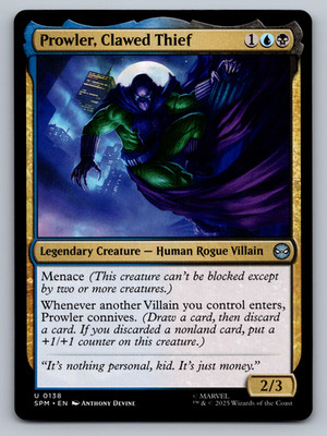 Prowler, Clawed Thief U 0138 Marvel's Spider-Man Regular