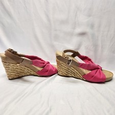 Women's Aerosoles Wedge Sandal Sz 7 Pink Straps Feminine Barbiecore