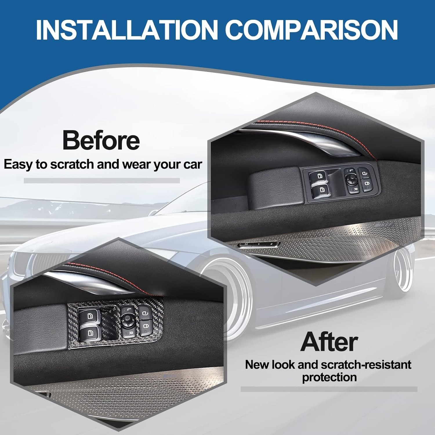 Real Carbon Window Lift Switch Panel Cover Trims For Lotus Emira V6 i4 2022-2025