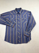 Vintage Wrangler Western Pearl Snap Shirt Men s XL Striped