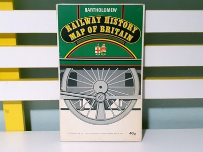 Railway History Map of Britain! Illustrated Poster Sized Map by Bartholomew