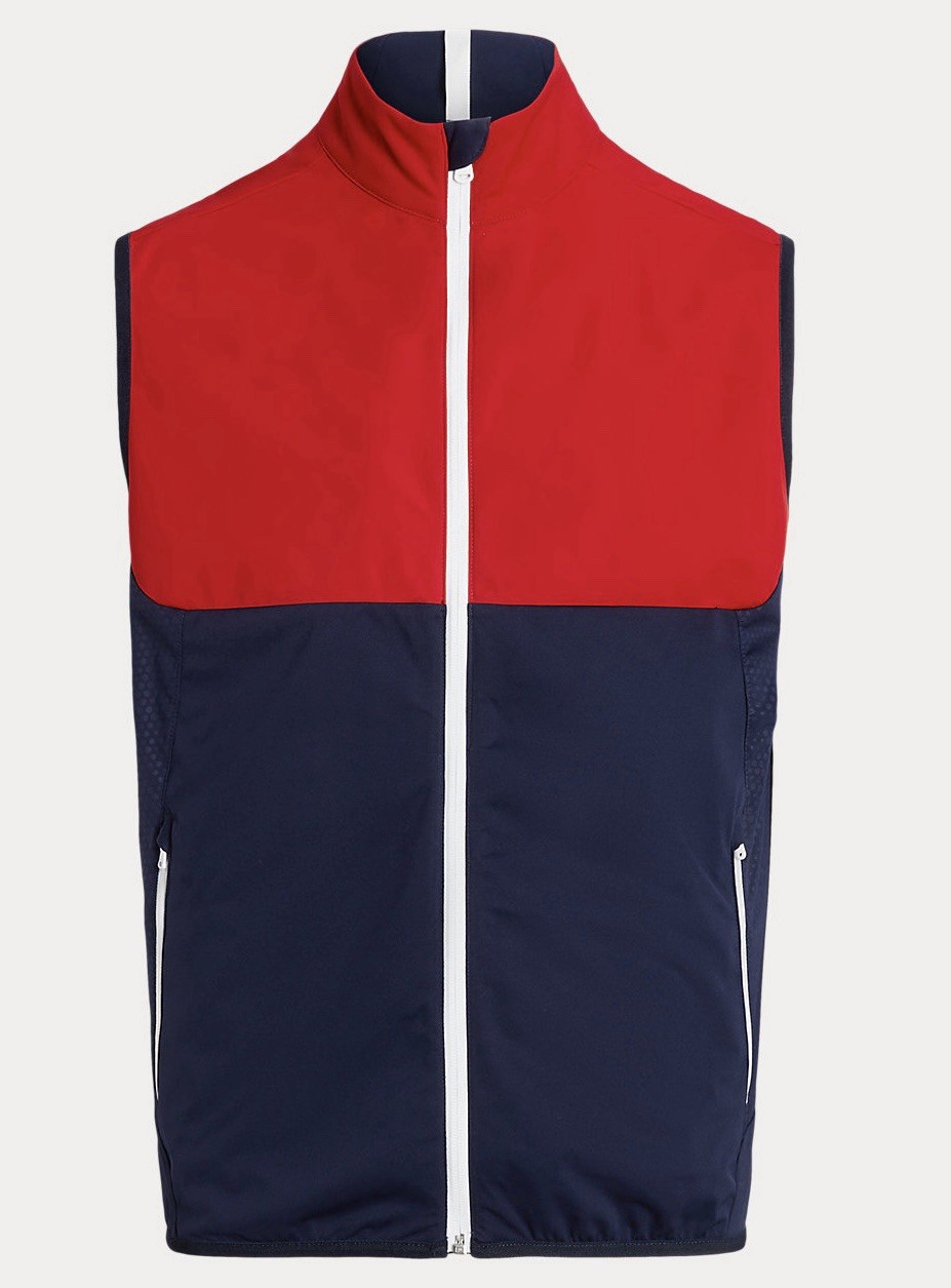 NWT Ralph Lauren  RLX Packable Water Repellent Vest French Navy/Red Size M Men’s