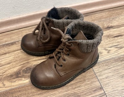 Kinder Jungen Schuhe Boots Winter echtes Leder leicht und stabil Gr. 25 Vintage