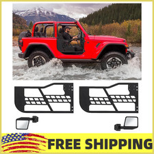 2pack Tubular Off-road Door Kit Wmirror For 2018-2025 Jeepswranglerjk Two-doo