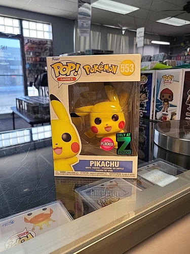 Funko Pop! Vinyl: Pokémon - Pikachu (Flocked) Exclusive #553 Ships W/ Protector