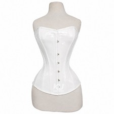 Women Shiny PVC Overbust Corset Steel Boned Waist Trainer Gothic Bustier Top