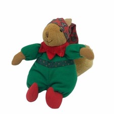 Hallmark Scofield Squirrel Santa's Little Friends Small Plush Elf Hat Bell 6"