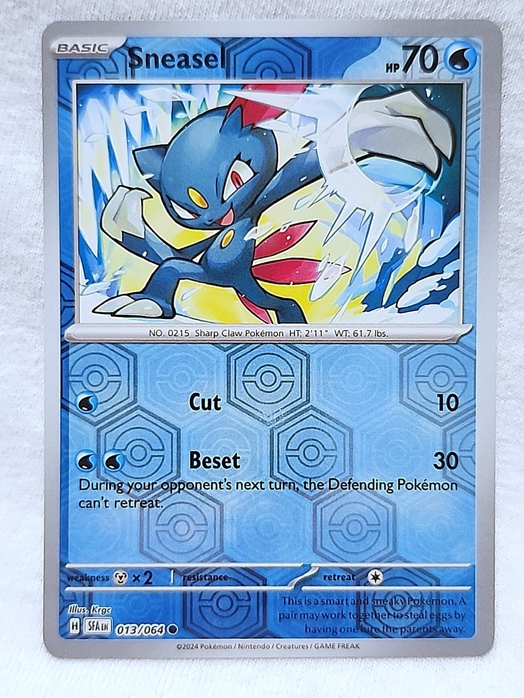 Sneasel 013/064 Common Reverse Holo Shrouded Fable Pokemon