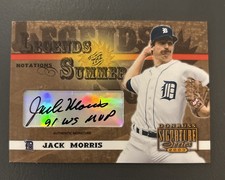 Jack Morris 2003 Donruss Signature Series Legends Summer Auto #/250 WS MVP 1991