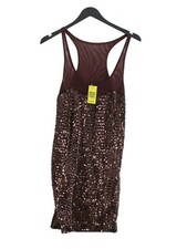 Mango A-Line Midi Dress M in Brown
