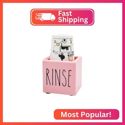 Pink Acrylic Dixie Cup Dispenser, Disposable Paper Cup Dispenser Storage Holder,