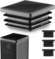 Lamellenstopfen 40X40 Mm Schwarz FüR Vierkantrohre, 4 StüCk