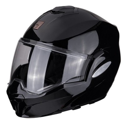 Modularer Scorpion Exo Tech Solid-Helm, glänzend schwarz