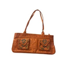 Leathers in Leather Women's Tooled Floral Shoulder Bag Tan OS