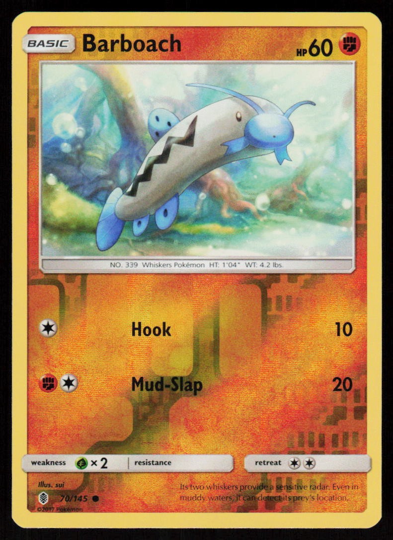 SM - Guardians Rising Barboach #70/145 REVERSE HOLO POKEMON CARD Common