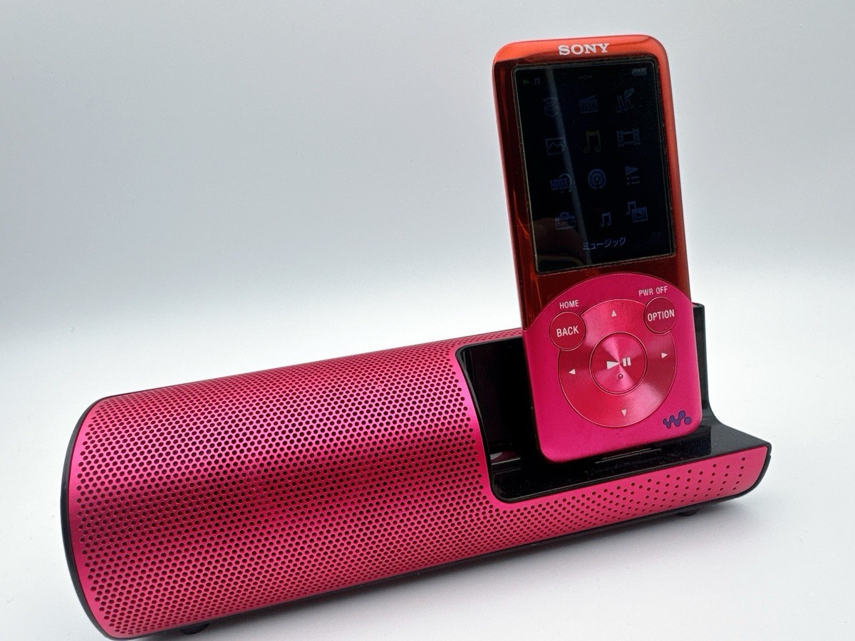 Sony Walkman NW-S754 Red Pink MP3 Player with Speaker Dock & USB