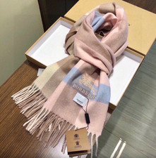 Burberry Women's Classic Check Cashmere Scarf   Pink Beige