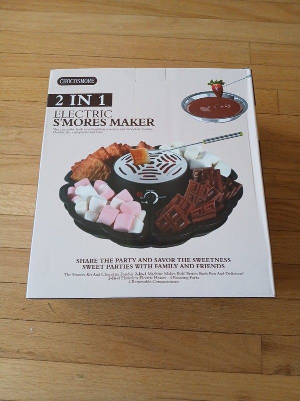 New Chocosmore 2 In 1 Electric S’mores And Chocolate Fondue Maker