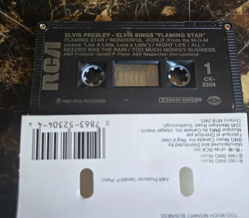 Elvis Presley Flaming Star original 1986 canadian cassette - Image 3 of 3