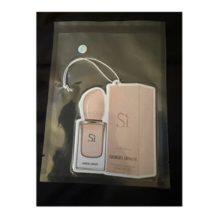 Giorgio Armani Si Hanging Car Air Freshener Tag, Paper, Pink/White
