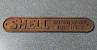 New ListingVintage Rusted Cast Iron Shell Motor Spirit Sold Here Sign Plaque Emblem RARE
