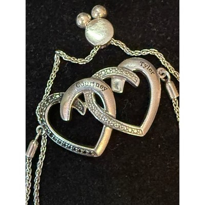 Unstoppable Love Couple's Interlocking Hearts Courtney & Tyler Engraved Diamonds