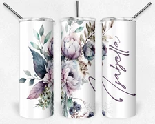 Custom Name Tumbler 30oz - Boho Floral Insulated Mug - Christmas Gift for Mom
