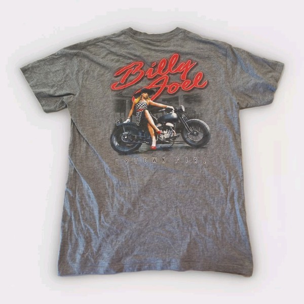 Billy Joel Uptown Girl Tour Graphic T-shirt Womens Size L Grey Music Pop Rock