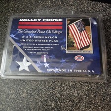 Vintage Valley Forge 3' x 5' Sewn Nylon United States USA Flag Canvas USA Made