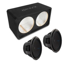 NVX NE122S Dual 12" Sealed 3/4" MDF Subwoofer Enclosure w/ CompQ Subwoofer