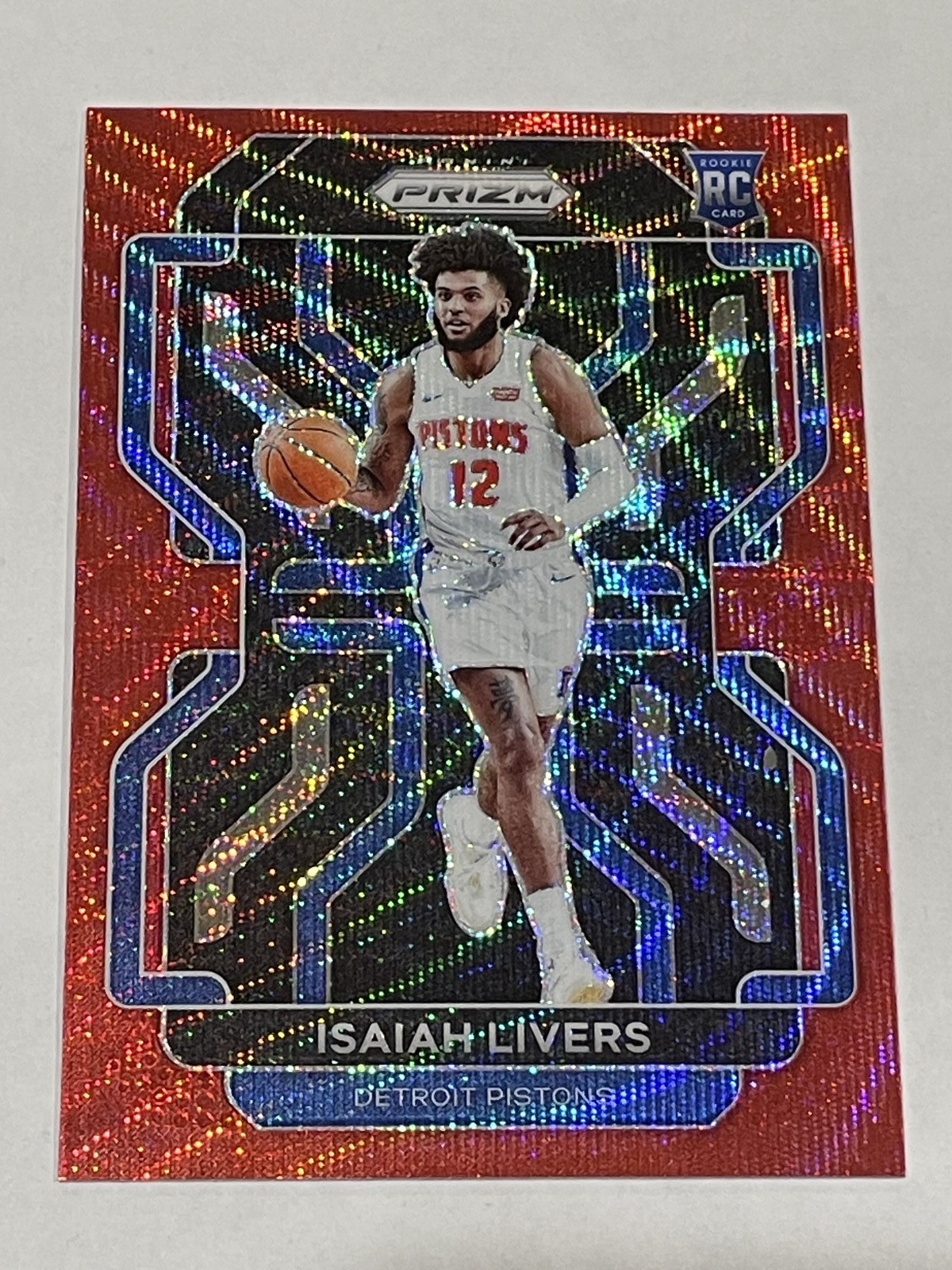 2021-22 Prizm Basketball Ruby Wave Prizm #296 - Isaiah Livers RC - Pistons