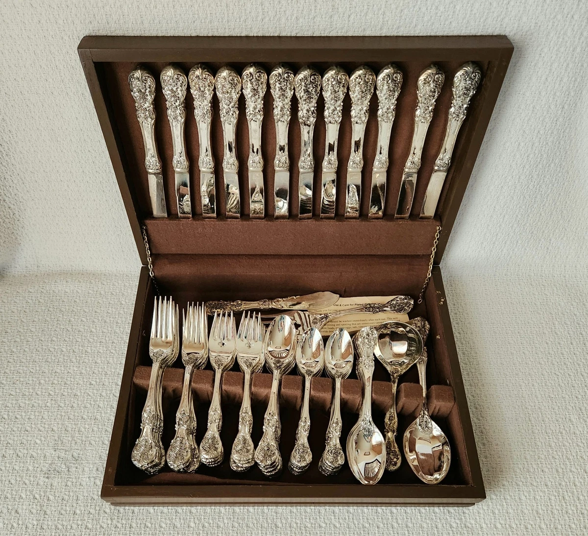 F B Rogers Flatware In Antique Us Silver-Plated Flatware for sale