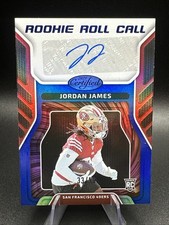 2025 Panini Certified Jordan James Rookie Roll Call Blue Mirror Auto /50 49ers