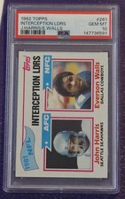 1982 Topps FB #261 Everson Walls Interception Leaders Rookie PSA 10 Gem Mint