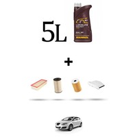 Hoffcar Wartungskit 4 Filter Und 5L ÖL FüR Seat Leon II (1P1) 1.6 TDI 66KW