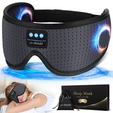 Bluetooth Sleep Mask with White Noise and Washable Headphones for Relaxation