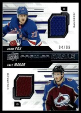 2019-20 Upper Deck Premier Duals Jersey Adam Fox/Cale Makar RC 04/99 #PD-MF