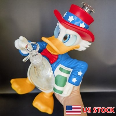 25.5cm Funny Duck Shape Silicone & Glass Smoking Water Pipe Bong Hookah w/Bowl