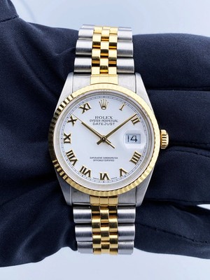 Rolex Datejust 16233 White Dial Men Watch | eBay