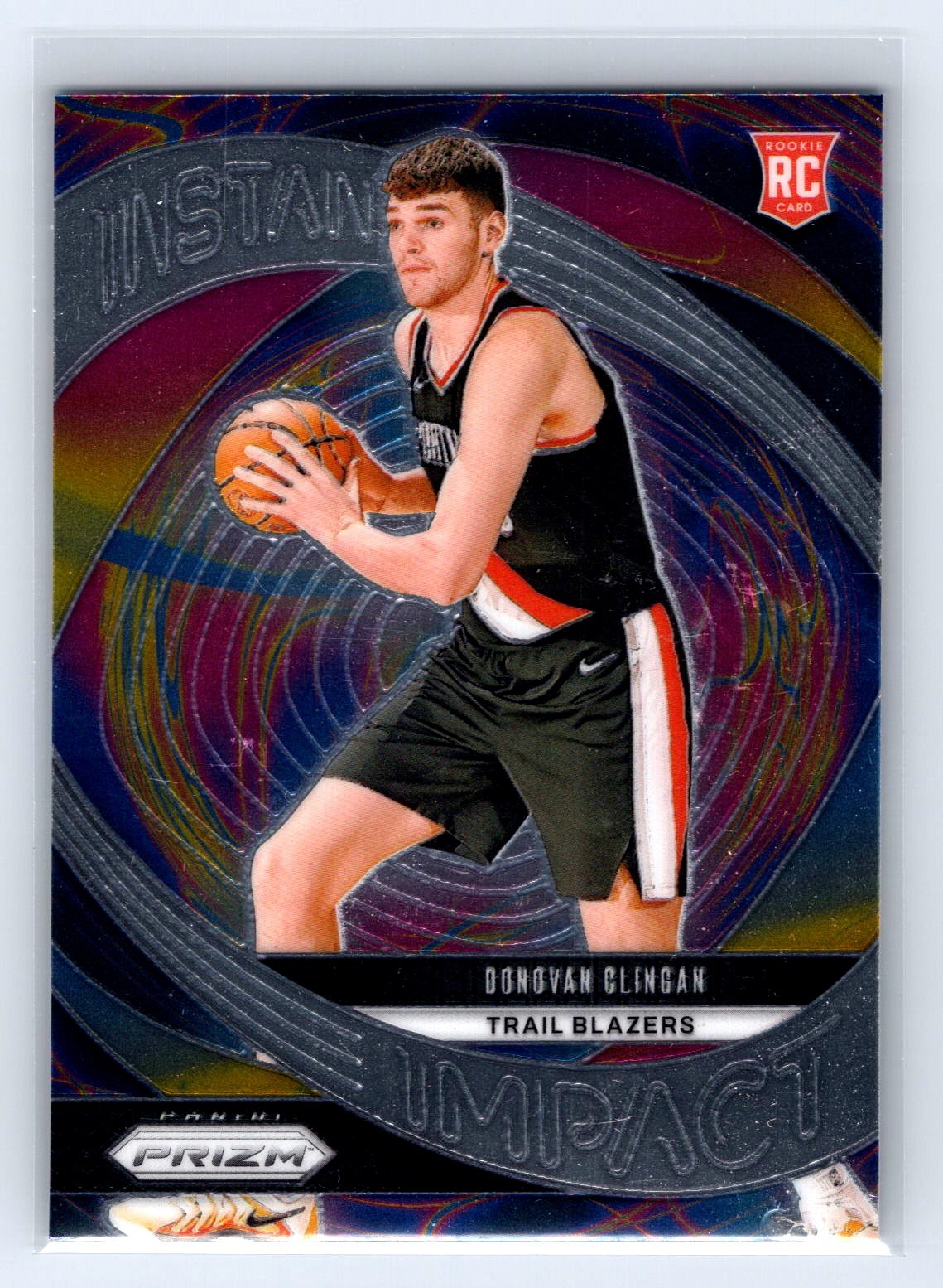 2024-25 Panini Prizm #15 Donovan Clingan Instant Impact Trail Blazers Rookie